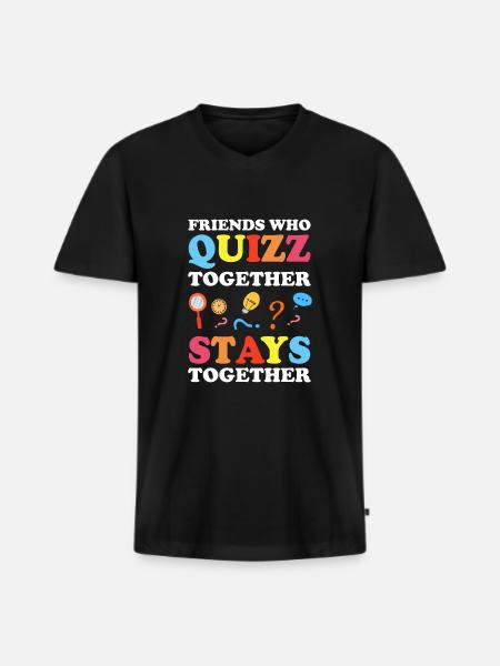 Trivia Night Host - Männer Premium Bio T-Shirt mit V-Ausschnitt - Schwarz