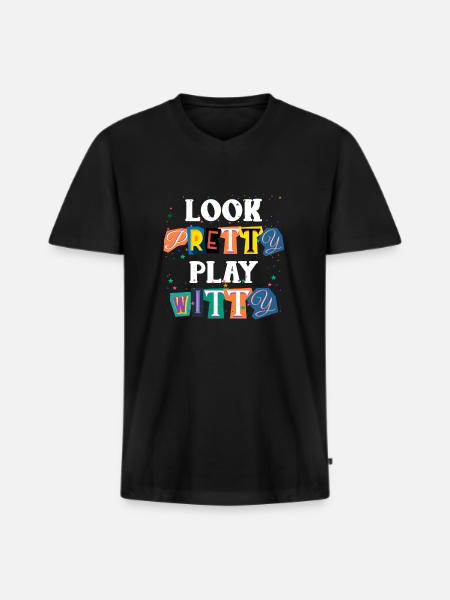 Trivia queen - Männer Premium Bio T-Shirt mit V-Ausschnitt - Schwarz