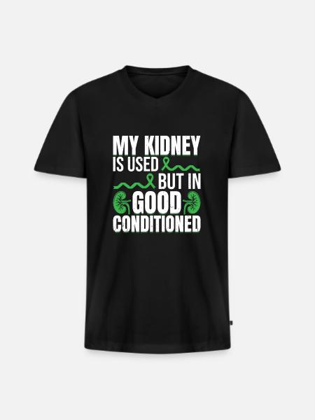 Kidney Donor - Männer Premium Bio T-Shirt mit V-Ausschnitt - Schwarz