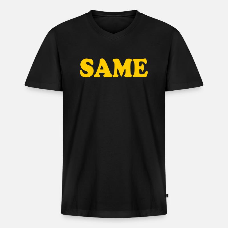 Same - Männer Premium Bio T-Shirt mit V-Ausschnitt - Schwarz