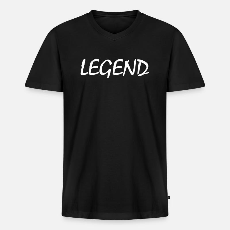 Legend - Männer Premium Bio T-Shirt mit V-Ausschnitt - Schwarz