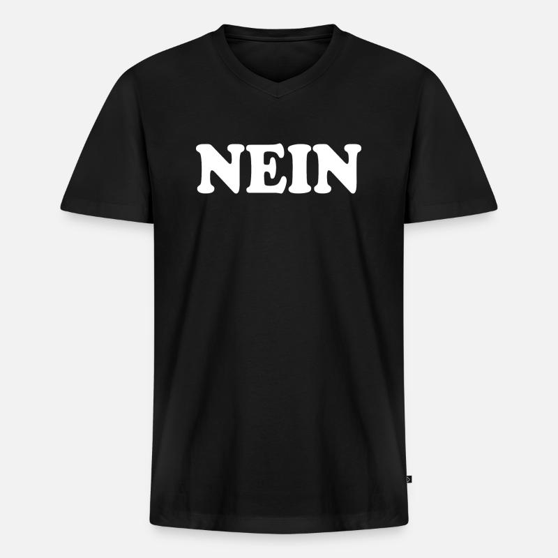 Nein - Männer Premium Bio T-Shirt mit V-Ausschnitt - Schwarz