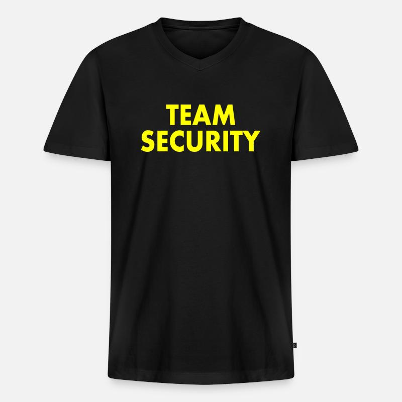 Team security - Männer Premium Bio T-Shirt mit V-Ausschnitt - Schwarz