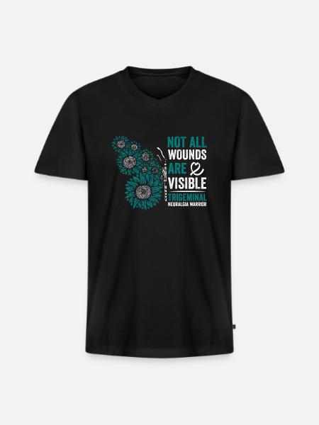 Trigeminal neuralgia: Invisible struggle - Men's Premium Organic T-shirt with V-neck - black