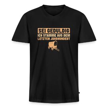 Sei geduldig Letztes Jahrhundert Alter Mann - Männer Premium Bio T-Shirt mit V-Ausschnitt - Schwarz - Vorne - Nico (187cm)