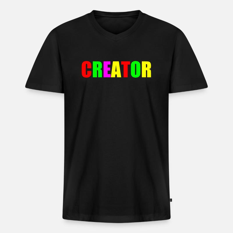 Creator - Männer Premium Bio T-Shirt mit V-Ausschnitt - Schwarz