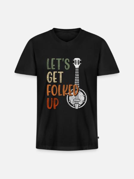 Music, party, pop music - Men's Premium Organic T-shirt with V-neck - black