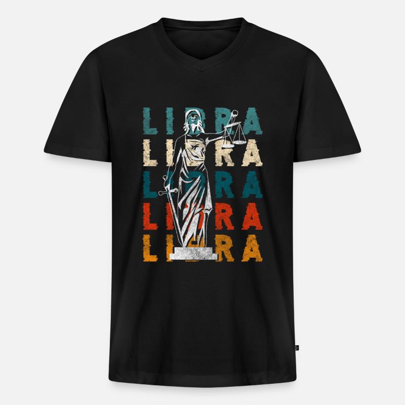 Sternzeichen Astro Eigenschaften - Männer Premium Bio T-Shirt mit V-Ausschnitt - Schwarz