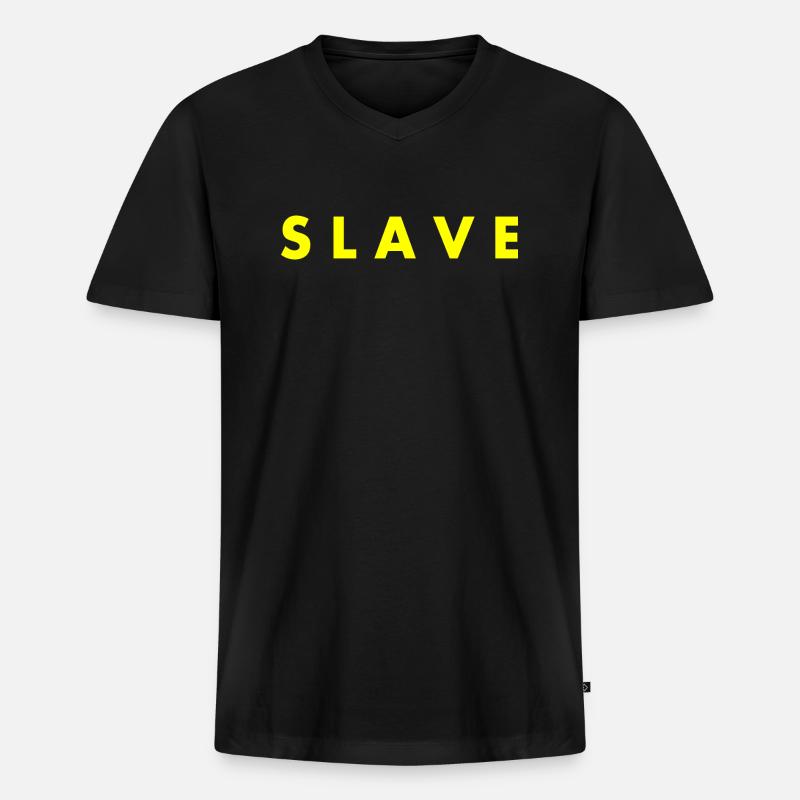 Slave - Männer Premium Bio T-Shirt mit V-Ausschnitt - Schwarz