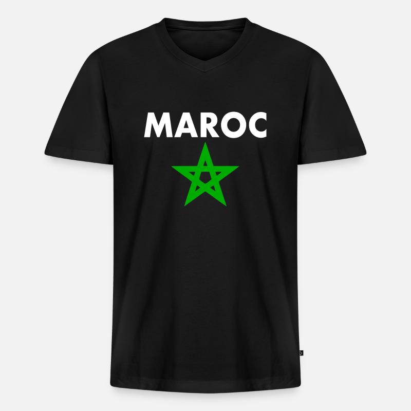 Marokko - Männer Premium Bio T-Shirt mit V-Ausschnitt - Schwarz