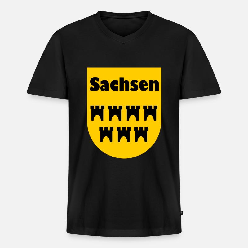 Die Siebenbürger Sachsen - Männer Premium Bio T-Shirt mit V-Ausschnitt - Schwarz