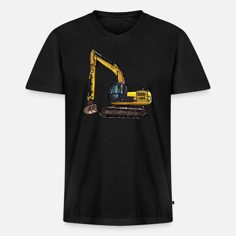 Bagger Geschenk Geschenkidee - Männer Premium Bio T-Shirt mit V-Ausschnitt - Schwarz