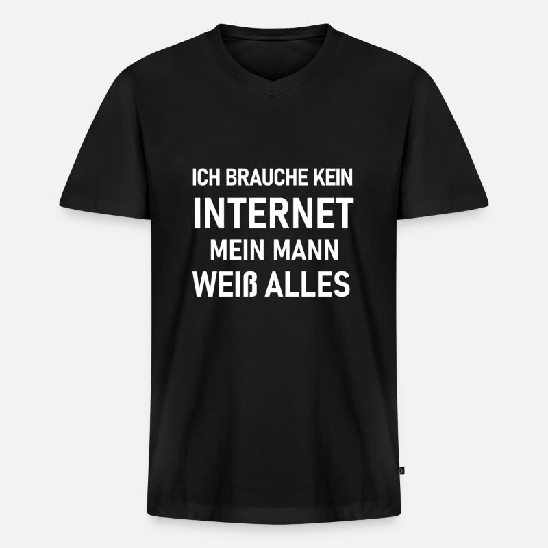 Ehemann - Männer Premium Bio T-Shirt mit V-Ausschnitt - Schwarz