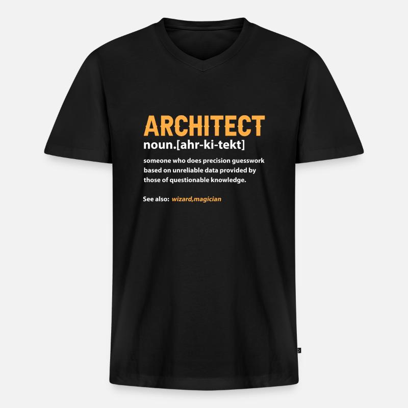 Architekt - Männer Premium Bio T-Shirt mit V-Ausschnitt - Schwarz