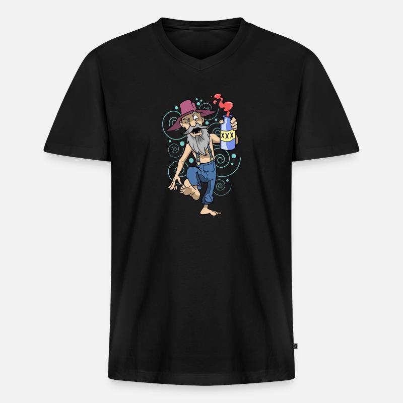 Hinterwäldler Moonshiner - Männer Premium Bio T-Shirt mit V-Ausschnitt - Schwarz