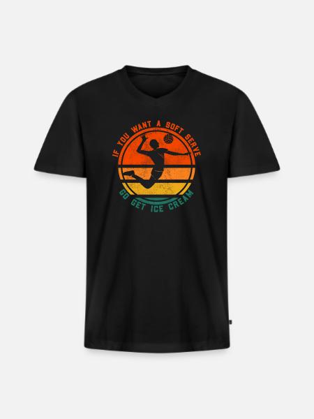 Funny Volleyball Player Quote - Men's Premium Organic T-shirt with V-neck - black