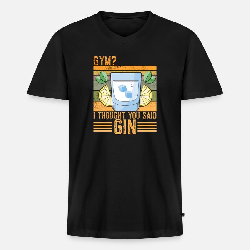 Lustiger Gin-Spruch - Männer Premium Bio T-Shirt mit V-Ausschnitt - Schwarz