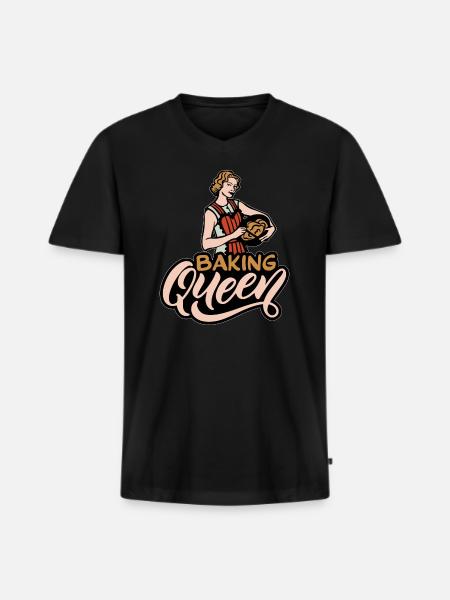 Baking Queen Baker Quote - Men's Premium Organic T-shirt with V-neck - black