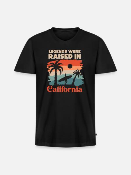 California Vibes - Men's Premium Organic T-shirt with V-neck - black