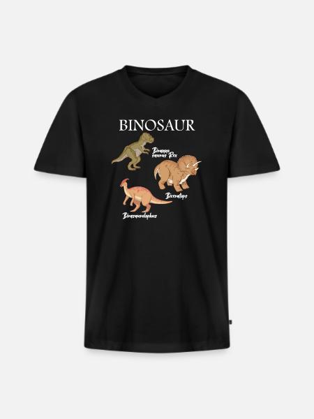 Bisexual Dinosaur Binosaur Bi Pride Coming Out - Men's Premium Organic T-shirt with V-neck - black