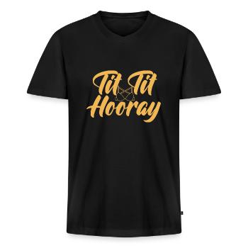 Neue gefälschte Big Boobs Operation Herzlichen Glückwunsch - Männer Premium Bio T-Shirt mit V-Ausschnitt - Schwarz - Vorne - Nico (187cm)