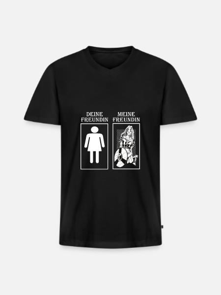 Schildmaid Wikinger Kriegerin - Männer Premium Bio T-Shirt mit V-Ausschnitt - Schwarz