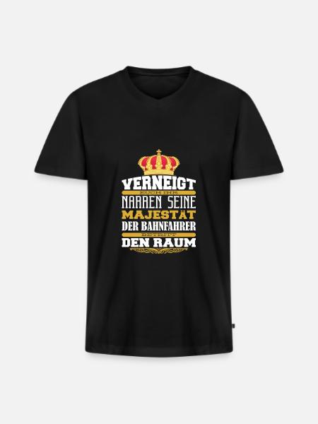 Straßenbahnfahrer Straßenbahn S-Bahn - Männer Premium Bio T-Shirt mit V-Ausschnitt - Schwarz
