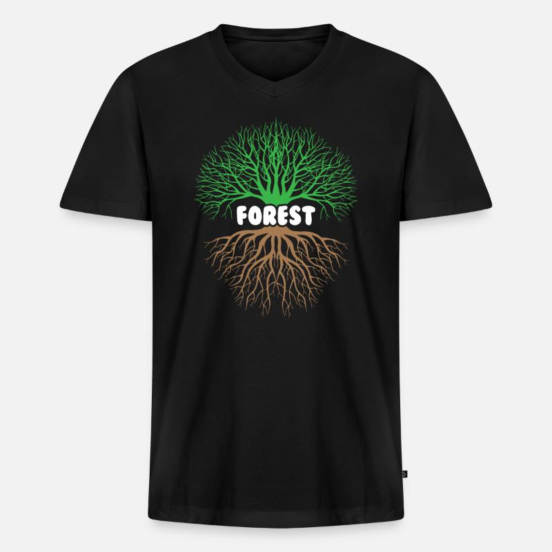 Save Forest Environmental Lover - Männer Premium Bio T-Shirt mit V-Ausschnitt - Schwarz