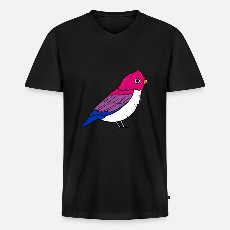 Bisexueller Vogel Bisexual Pride - Männer Premium Bio T-Shirt mit V-Ausschnitt - Schwarz