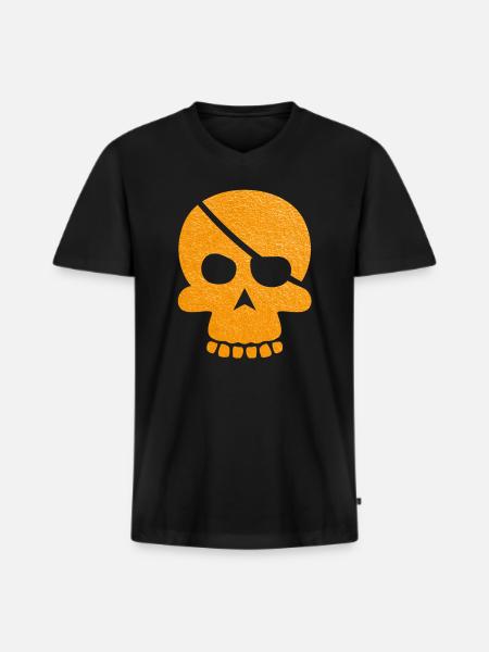 skull - Men's Premium Organic T-shirt with V-neck - black