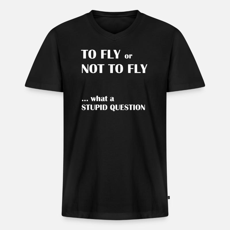 Pilot Spruch - Männer Premium Bio T-Shirt mit V-Ausschnitt - Schwarz