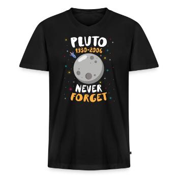 Pluto 1930 2006 - Planet Space Astronomy - Männer Premium Bio T-Shirt mit V-Ausschnitt - Schwarz - Vorne - Nico (187cm)