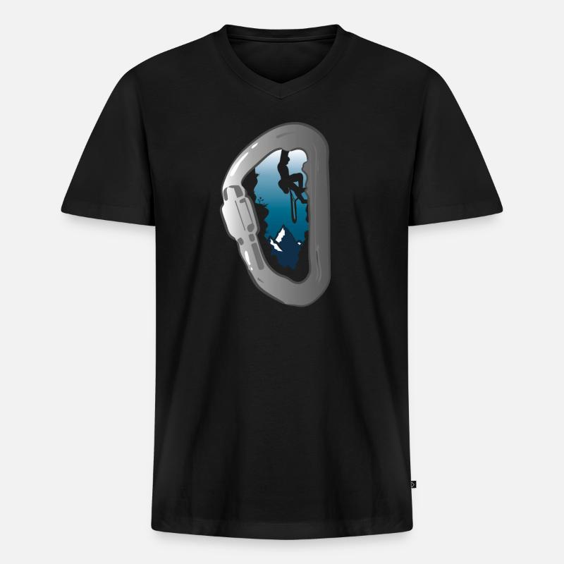 Klettern Berge Kletterer - Männer Premium Bio T-Shirt mit V-Ausschnitt - Schwarz