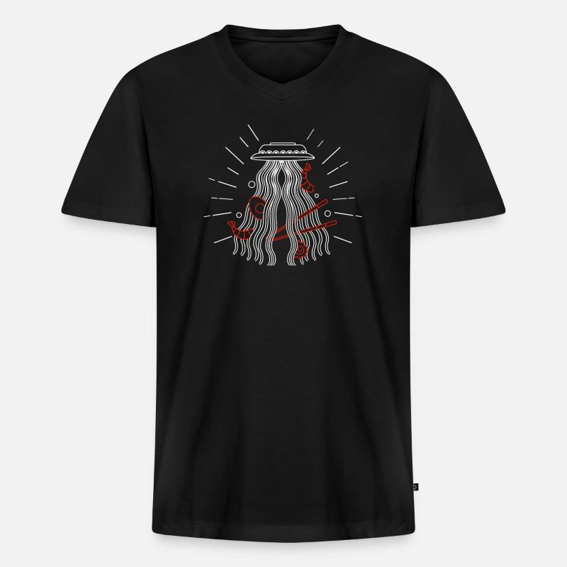 Ramen - Männer Premium Bio T-Shirt mit V-Ausschnitt - Schwarz