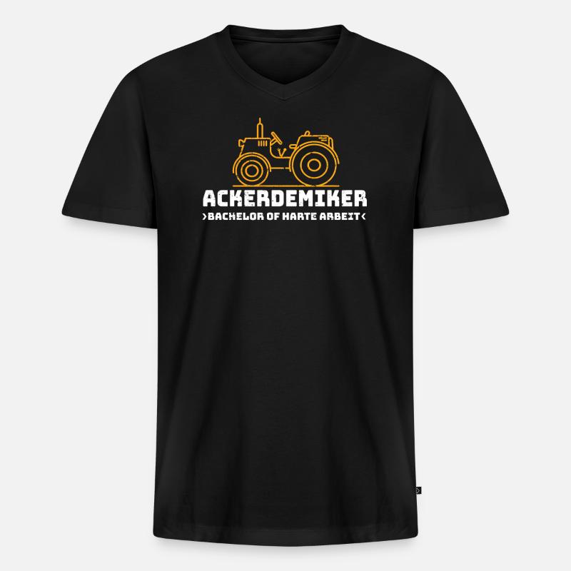 Landwirt Spruch - Männer Premium Bio T-Shirt mit V-Ausschnitt - Schwarz