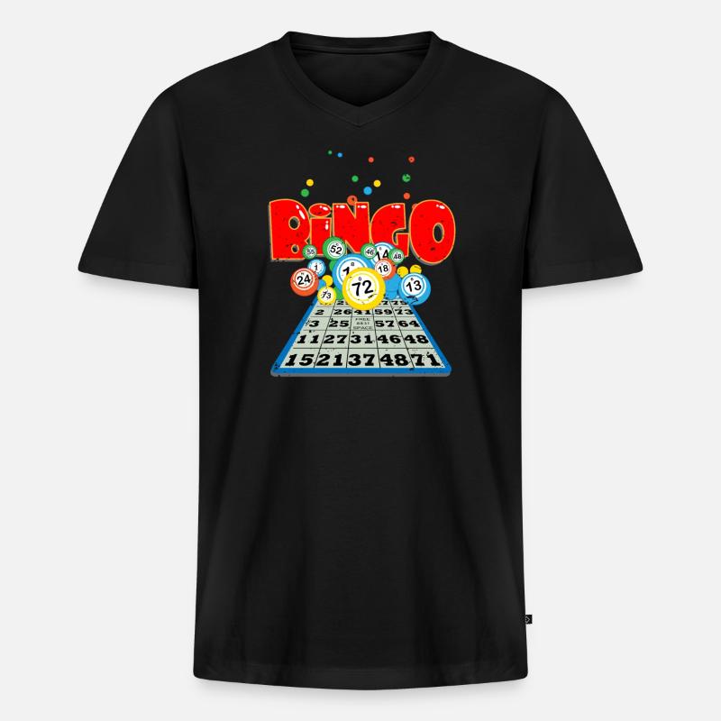 Bingo - Männer Premium Bio T-Shirt mit V-Ausschnitt - Schwarz