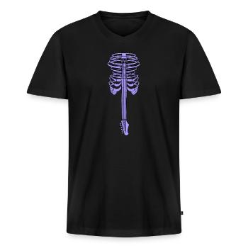 Guitar rib cage - Men's Premium Organic T-shirt with V-neck - black - Front - Nico (187cm)