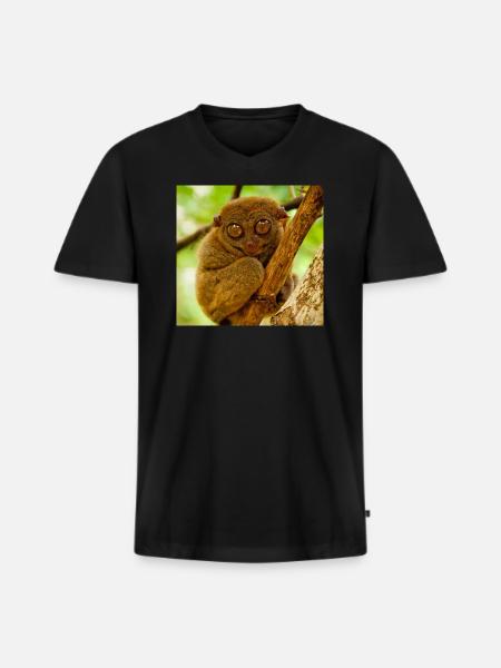 Monkey mask monkey mask - Men's Premium Organic T-shirt with V-neck - black