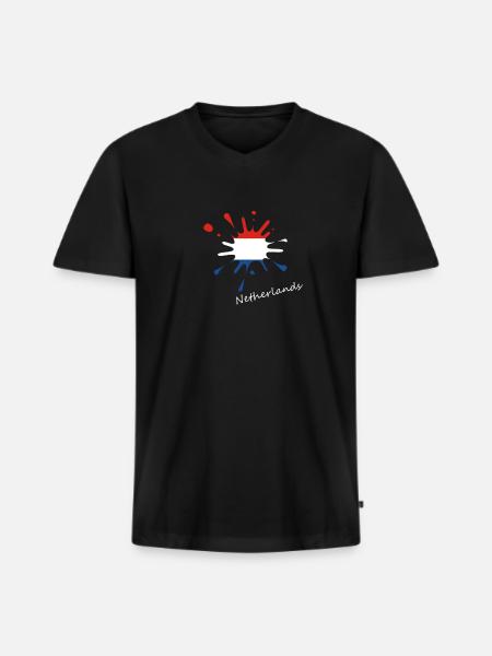netherlands Holland Netherlands - Men's Premium Organic T-shirt with V-neck - black