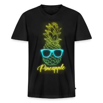 Uv Color Dj - Men's Premium Organic T-shirt with V-neck - black - Front - Nico (187cm)