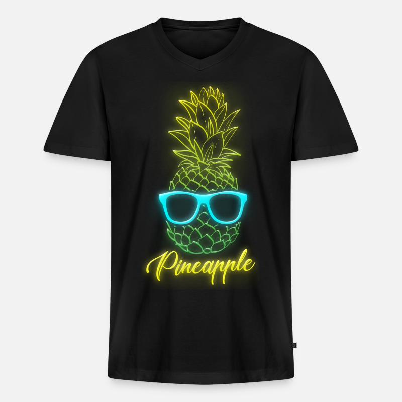 Uv Farbe Dj - Männer Premium Bio T-Shirt mit V-Ausschnitt - Schwarz