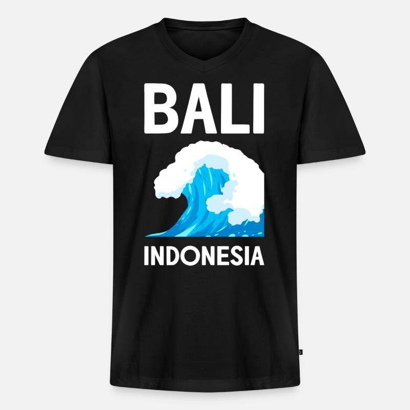 Bali - Männer Premium Bio T-Shirt mit V-Ausschnitt - Schwarz