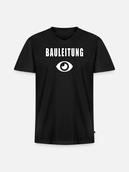 Bauleitung - Männer Premium Bio T-Shirt mit V-Ausschnitt - Schwarz