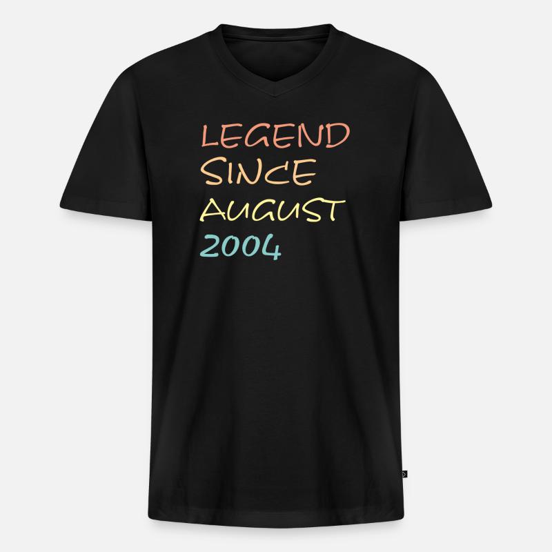 Legend Since August 2004 - Männer Premium Bio T-Shirt mit V-Ausschnitt - Schwarz