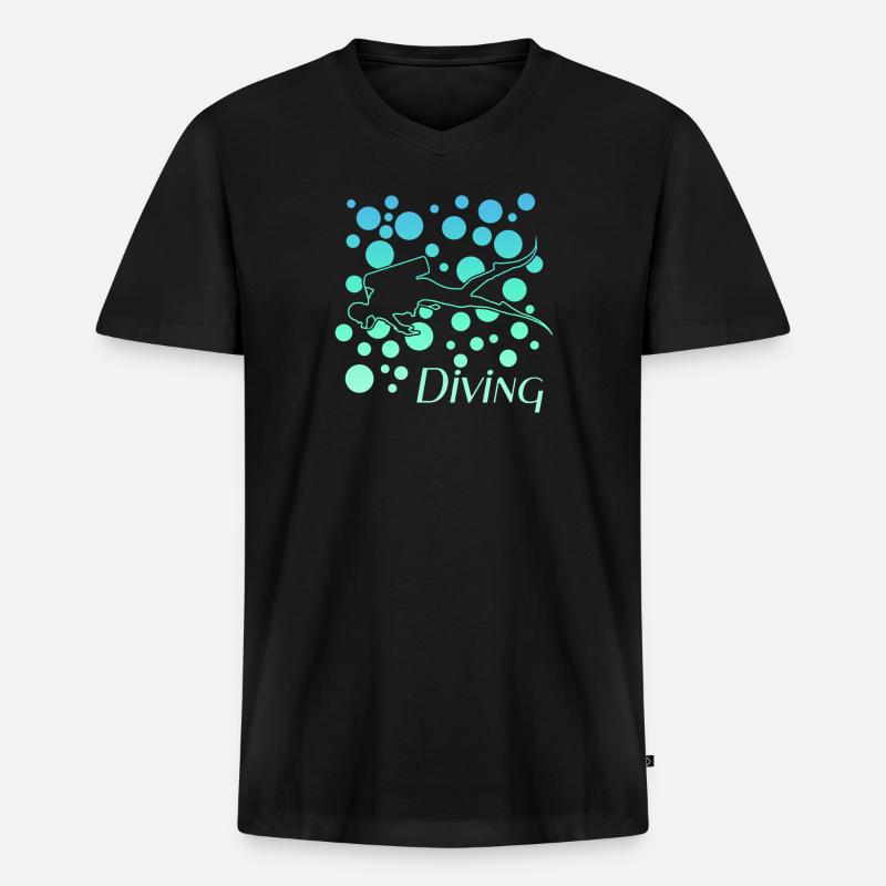 diving tauchen - Männer Premium Bio T-Shirt mit V-Ausschnitt - Schwarz