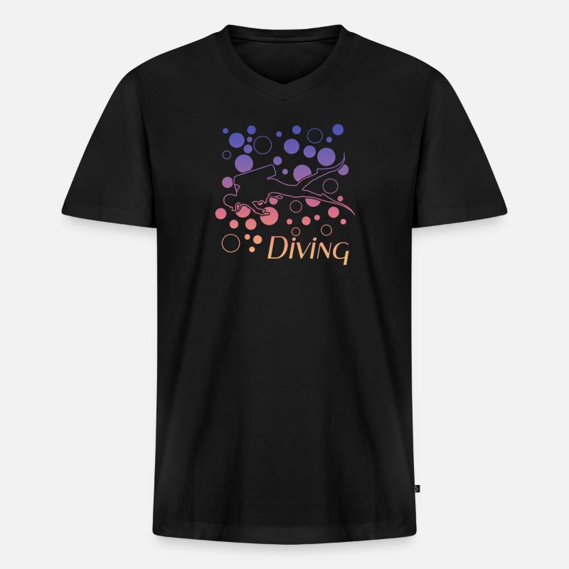 diving tauchen - Männer Premium Bio T-Shirt mit V-Ausschnitt - Schwarz