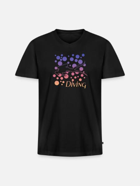 Scuba Diver tauchen diving - Männer Premium Bio T-Shirt mit V-Ausschnitt - Schwarz