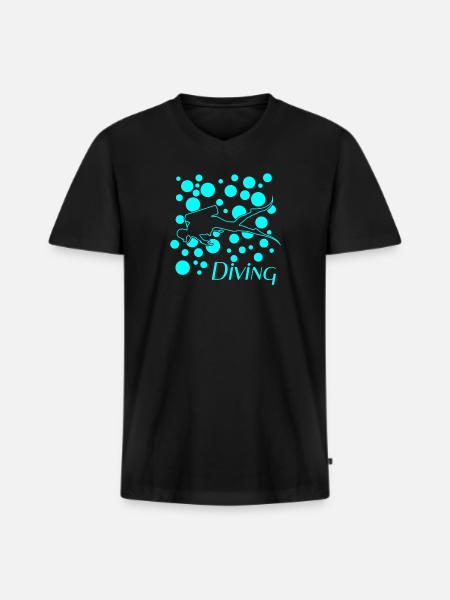 Diving tauchen - Männer Premium Bio T-Shirt mit V-Ausschnitt - Schwarz