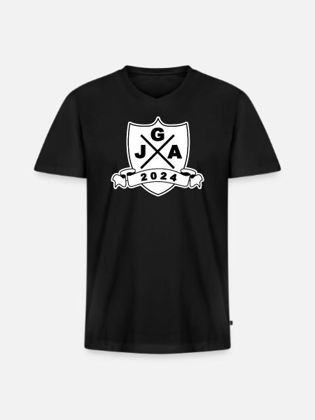 JGA 2024 Wappen - Männer Premium Bio T-Shirt mit V-Ausschnitt - Schwarz