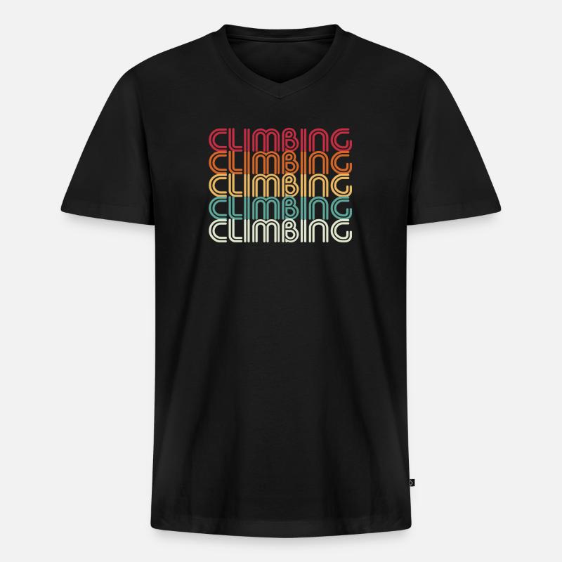 climbing - Männer Premium Bio T-Shirt mit V-Ausschnitt - Schwarz